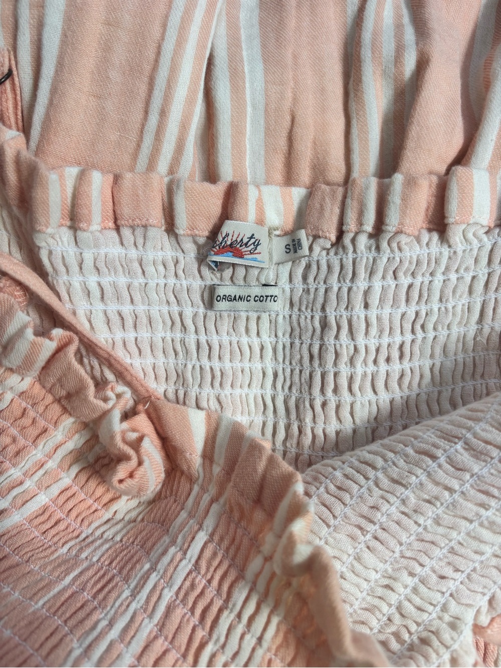 Ferharty Lakeview Smocked Organic Cotton Gauze Midi Dress Size Small - Picture 5 of 6
